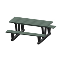 Recycled Plastic Outdoor Picnic Tables, 72" L x 60-5/16" W, Grey NJ034 | Nassau Supply