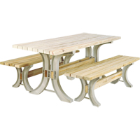 Trousse de table à pique-nique et bancs 2x4 Basics<sup>MD</sup>, 8' lo x 30" la, Sable NJ439 | Nassau Supply