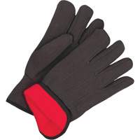 Classic Jersey Gloves, One Size, Black, Red Fleece, Slip-On NJC233 | Nassau Supply