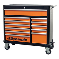 Roller Tool Cabinet, 12 Drawers, 42" W x 18" D x 41" H, Black/Orange NJH974 | Nassau Supply