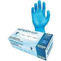 Gants d'examen EDT, Petit, Nitech, 5 mils, Sans poudre, Bleu, Classe 2 Nassau Supply
