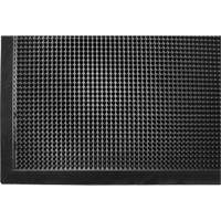 Tapis Gritstop Fingermat, Caoutchouc, Grattoir Type, Motif Textur&eacute;, 2' x 2-2/3', Noir Nassau Supply