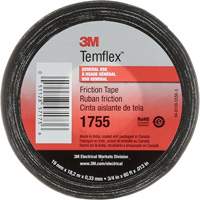 Temflex Cotton Friction Tape 1755, 19 mm (3/4") x 18.28 m (60'), Black Nassau Supply