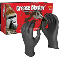 Grease Monkey&reg; Disposable Gloves, Large, Nitrile, 5-mil, Powder-Free, Black Nassau Supply