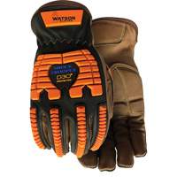 Drill Sergeant Impact Gloves, Large, Grain Leather Palm, Slip-On Cuff Nassau Supply