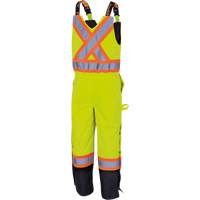 5041BB Waterproof Quilted Bib Pants, Polyester, Large, High Visibility Lime-Yellow Nassau Supply