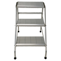 Escabeau en aluminium, 3 marches, 34-9/16" x 22-13/16" x Hauteur 30" Nassau Supply