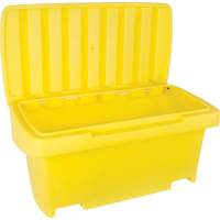 Heavy-Duty Outdoor Salt and Sand Storage Container, 24" x 48" x 24", 10 cu. Ft., Yellow Nassau Supply