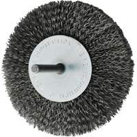 Circular Crimped Wire End Brushes, 4", 0.008" Fill, 1/4" Shank NU464 | Nassau Supply