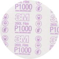 Hookit Finishing Film Disc, 6" Dia., P1000 Grit, Aluminum Oxide, Film Nassau Supply