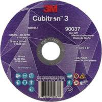 Cubitron 3 Cut-Off Wheel, 5" x 0.045", 7/8" Arbor, Type 1, Ceramic, 12250 RPM Nassau Supply