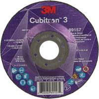 Meule &agrave; rectifier et &agrave; tronçonner Cubitron 3, 4-1/2" x 1/8", Arbre de 7/8", Type 27, Grain de 36, C&eacute;ramique Nassau Supply
