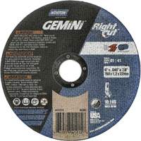 Meule &agrave; tronçonner pour coupe &agrave; angle droit RightCut Gemini, 6" x 0,045", Arbre de 7/8", Type 01/41, Oxyde d'aluminium, 10185 Tr/min Nassau Supply