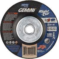 Meule &agrave; tronçonner pour coupe &agrave; angle droit RightCut Gemini, 4-1/2" x 0,045", Arbre de 5/8"-11, Type 27/42, Oxyde d'aluminium, 13580 Tr/min Nassau Supply