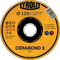 Cerabond X Cut-Off Wheel, 5" x 0.04", 7/8" Arbor, Ceramic Nassau Supply