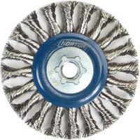 Full Cable Twist Wire Wheel, 4" Dia., 0.02" Fill, 5/8"-11 Arbor, Stainless Steel NZ797 | Nassau Supply