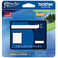 P-touch&reg; Labeling Systems, 9 mm x 314.4", Black on Clear Nassau Supply