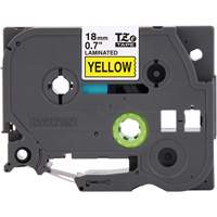 Cartouche de ruban pour syst&egrave;me d'&eacute;tiquetage P-touch, 18 mm x 8 m, Noir sur jaune Nassau Supply