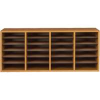 Casier &agrave; compartiments r&eacute;glable pour documentation, Stationnaire, 24 fentes, Bois, 39-1/4" la x 11-3/4" p x 16-1/4" h Nassau Supply