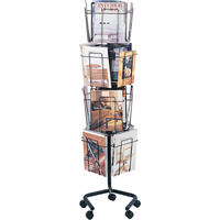 Pr&eacute;sentoirs pivotants pour documentation, Rotatif, 16 fentes, Fil m&eacute;tallique, 15" la x 15" p x 60" h Nassau Supply