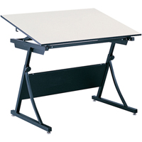 PlanMaster Height-Adjustable Drafting Table, 43" W x 29-1/2" - 37-1/2" H, Black Nassau Supply