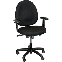 900 Series Mid-Back Ergonomic Steno Chair, Drafting, Adjustable, 22", Fabric Seat, Black ON565 | Nassau Supply