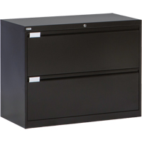 Lateral Filing Cabinet, Steel, 2 Drawers, 36" W x 18" D x 27-7/8" H, Black OP213 | Nassau Supply