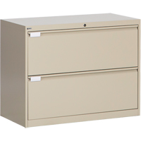 Lateral Filing Cabinet, Steel, 2 Drawers, 36" W x 18" D x 27-7/8" H, Beige OP214 | Nassau Supply