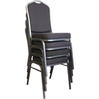 Chaises empilables, Tissu, Hauteur 37", Capacit&eacute; 275 lb, Noir Nassau Supply