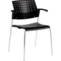 Chaises empilables, Plastique, Hauteur 33", Capacit&eacute; 300 lb, Noir Nassau Supply