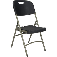 Folding Chair, Polyethylene, Black, 350 lbs. Weight Capacity Nassau Supply