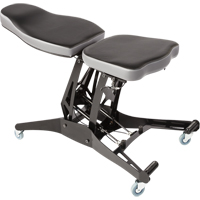 SF 150™ Ergonomic Welding Chair, Mobile, Adjustable, Fabric Seat, Black/Grey OP454 | Nassau Supply