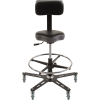 TF150™ Industrial Grade Ergonomic Chair, Mobile, Adjustable, 20-1/2" - 28-1/2", Vinyl Seat, Black/Grey OP502 | Nassau Supply