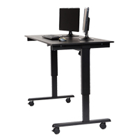 Adjustable Stand-Up Desk, Stand-Alone Desk, 45-1/4" H x 29-1/2" D, Black OP576 | Nassau Supply
