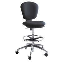 Chaise &agrave; hauteur ajustable Metro, Tissu, Noir, Capacit&eacute; 250 lb Nassau Supply