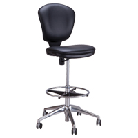 Chaise &agrave; hauteur ajustable Metro, Vinyle, Noir, Capacit&eacute; 250 lb Nassau Supply