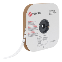 Velcoin&reg; Fastener, Hook, 3/4" Dia., Adhesive, White Nassau Supply