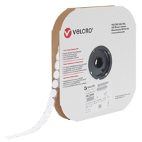 Velcoin&reg; Fastener, Loop, 3/4" Dia., Adhesive, White Nassau Supply