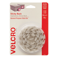 Fastener Coins, Hook & Loop, 5/8" Dia., Adhesive, White Nassau Supply