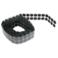 Fastener Coins, Hook & Loop, 3/4" Dia., Adhesive, Black Nassau Supply