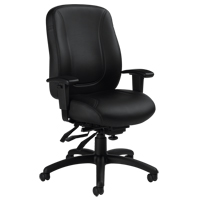 Overtime High Back Chair, Leather, Black, 300 lbs. Capacity OP924 | Nassau Supply