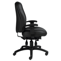 Overtime High Back Chair, Leather, Black, 300 lbs. Capacity OP924 | Nassau Supply