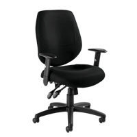 Chaise d'op&eacute;rateur Six 31, Tissu, Noir, Capacit&eacute; 250 lb Nassau Supply
