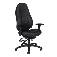 High Back Comfort Chair, Leather, Black, 300 lbs. Capacity OP929 | Nassau Supply