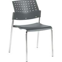 Armless Stacking Chairs, Plastic, 33" High, 300 lbs. Capacity, Grey OP932 | Nassau Supply