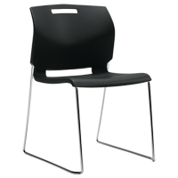 Chair, Plastic, 32-1/2" High, 300 lbs. Capacity, Black OP933 | Nassau Supply