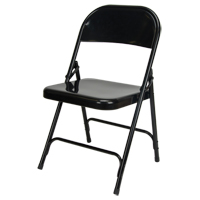 Folding Chair, Steel, Black, 300 lbs. Weight Capacity Nassau Supply