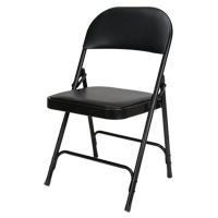 Vinyl Padded Folding Chair, Steel, Black, 300 lbs. Weight Capacity OP962 | Nassau Supply