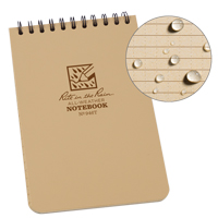 Pocket Top-Spiral Notebook, Soft Cover, Tan, 100 Pages, 4" W x 6" L OQ408 | Nassau Supply