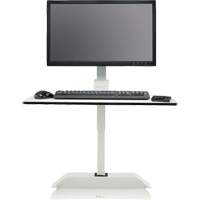 Soar™ Sit/Stand Electric Desk with Single Monitor Arm, Desktop Unit, 36" H x 27-3/4" W x 22" D, White OQ925 | Nassau Supply